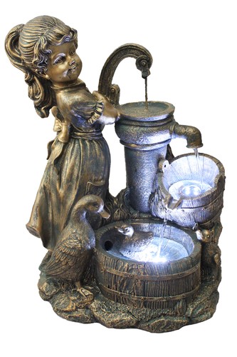 Gartenbrunnen heidi mit gänse - mit,