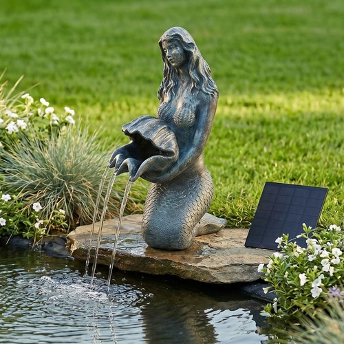 Solar brunnen meerjungfrau - brunnen,