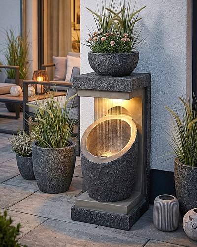 Gartenbrunnen mit led - gartenbrunnen,