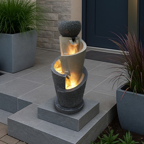Gartenbrunnen mit led - mit,