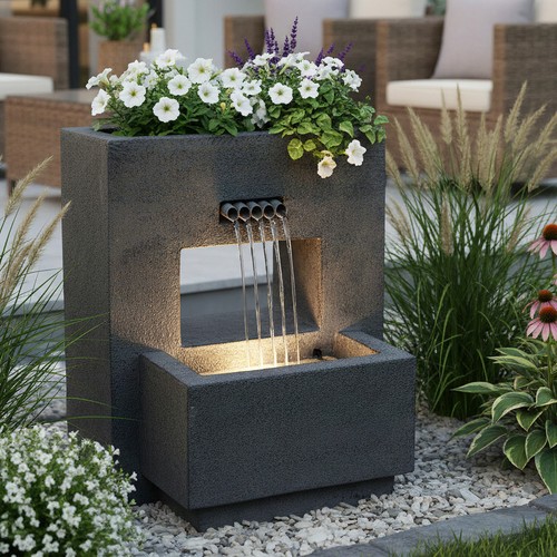 Gartenbrunnen mit beleuchtung - mit,